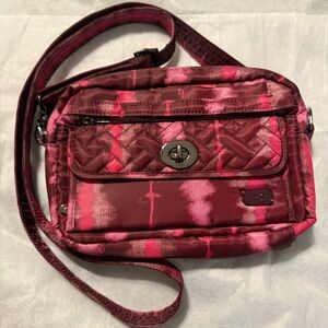 Lug Quilted Bag in Burgundy and Fuchsia